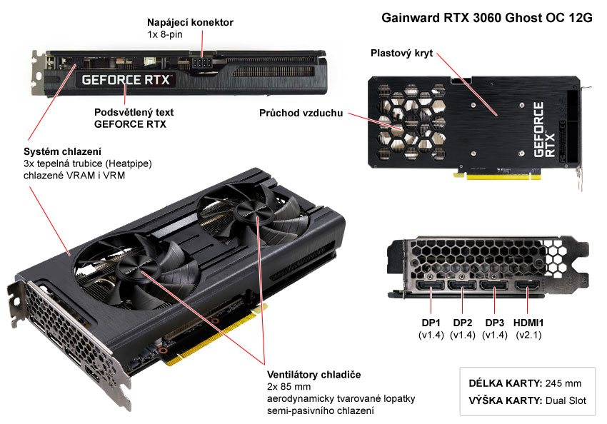 Gainward GeForce RTX 3060 Ghost OC 12G (RECENZE A TESTY) | Alza.cz
