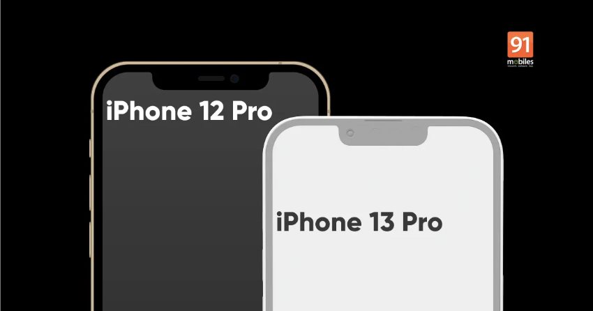 iPhone 13, porovnání výřezu