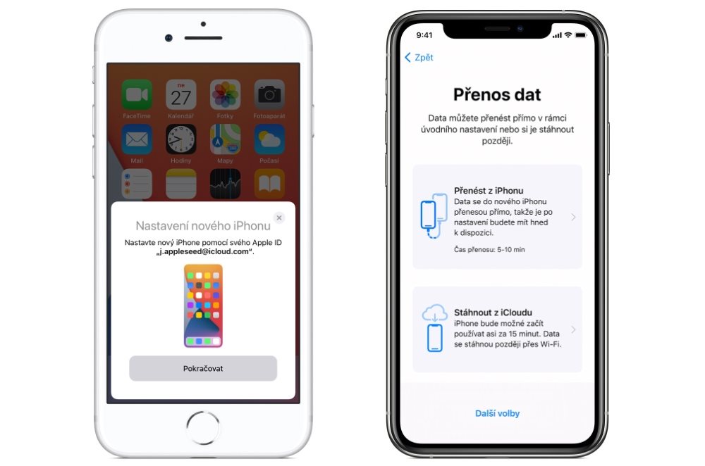 Data transfer, quick start and data migration on iPhone