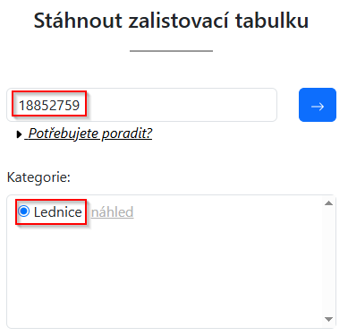 Vyber dle ID kategorie