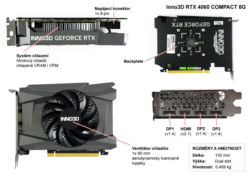 Inno3D RTX 4060 COMPACT 8G; popis