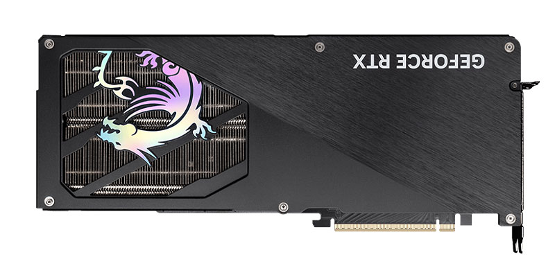 MSI RTX 5070 12G GAMING TRIO OC; zadní strana