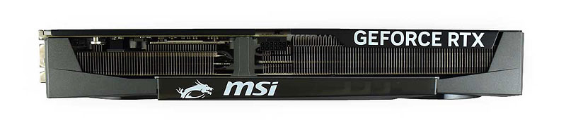 MSI RTX 5070 12G GAMING TRIO OC; horní strana 