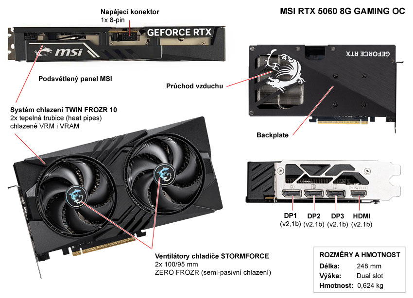 MSI RTX 5060 8G GAMING OC; popis
