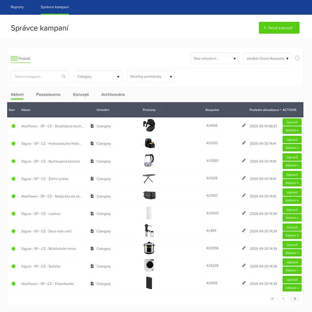 Spuštění kampaně