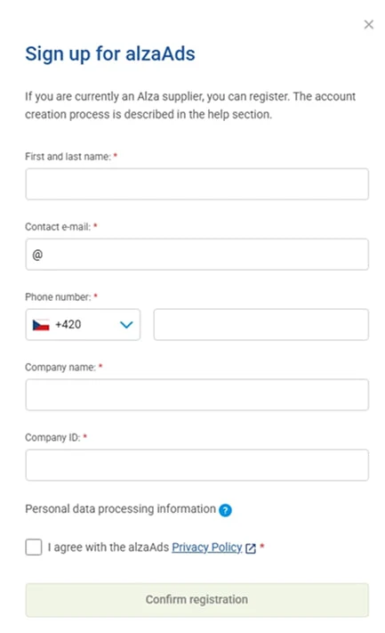 Potvrzení registrace