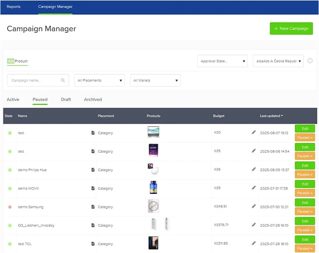 Spuštění kampaně