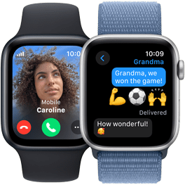 Prichádzajúci hovor na Apple Watch SE s obrázkom a menom volajúceho.