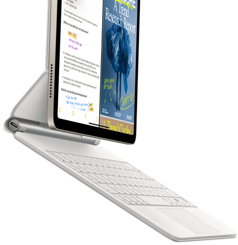 iPad Air přichycený k Magic Keyboardu