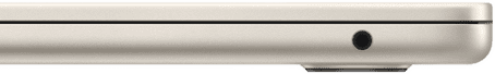 Slúchadlový konektor sa nachádza na pravej strane. – Apple notebook MacBook MacBook Air 13-palcový M3 SK 2024 Hviezdne biely