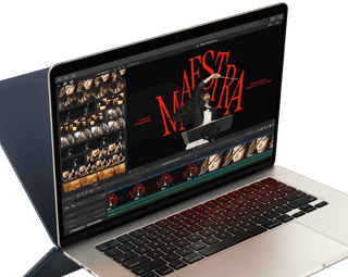 Obrazovka MacBooku Air s rozpracovanými úpravami videa ukazuje schopnosti čipu M4
