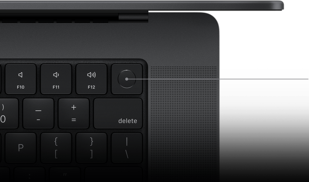 Ilustrácie zobrazujúce kláves Touch ID na Magic Keyboarde.