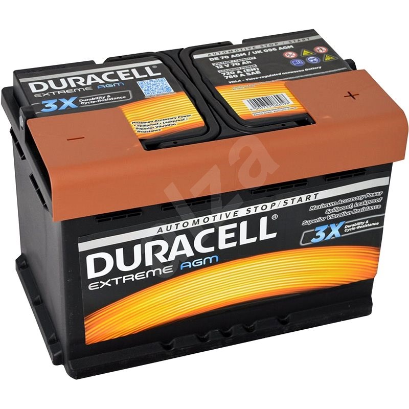 Duracell Extreme AGM DE 70 AGM, 70Ah, 12V ( DE70AGM ) - Autobaterie ...