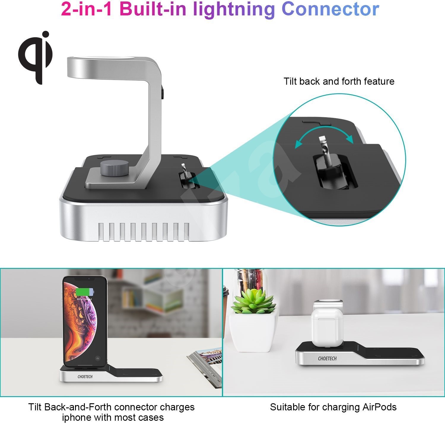 wireless charging dock for iphone watch and airpods
