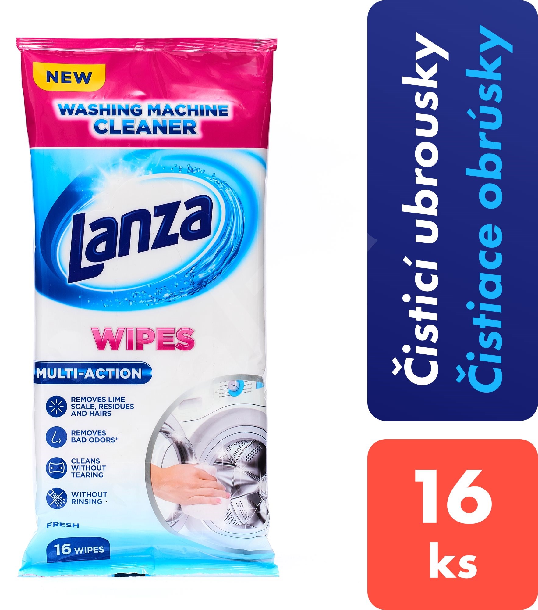 LANZA Washing Machine Cleaner Wipes 16 ks Čisticí ubrousky Alza.cz