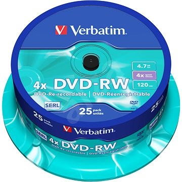 VERBATIM DVD-RW SERL 4,7GB, 4x, spindle 25 ks - Média