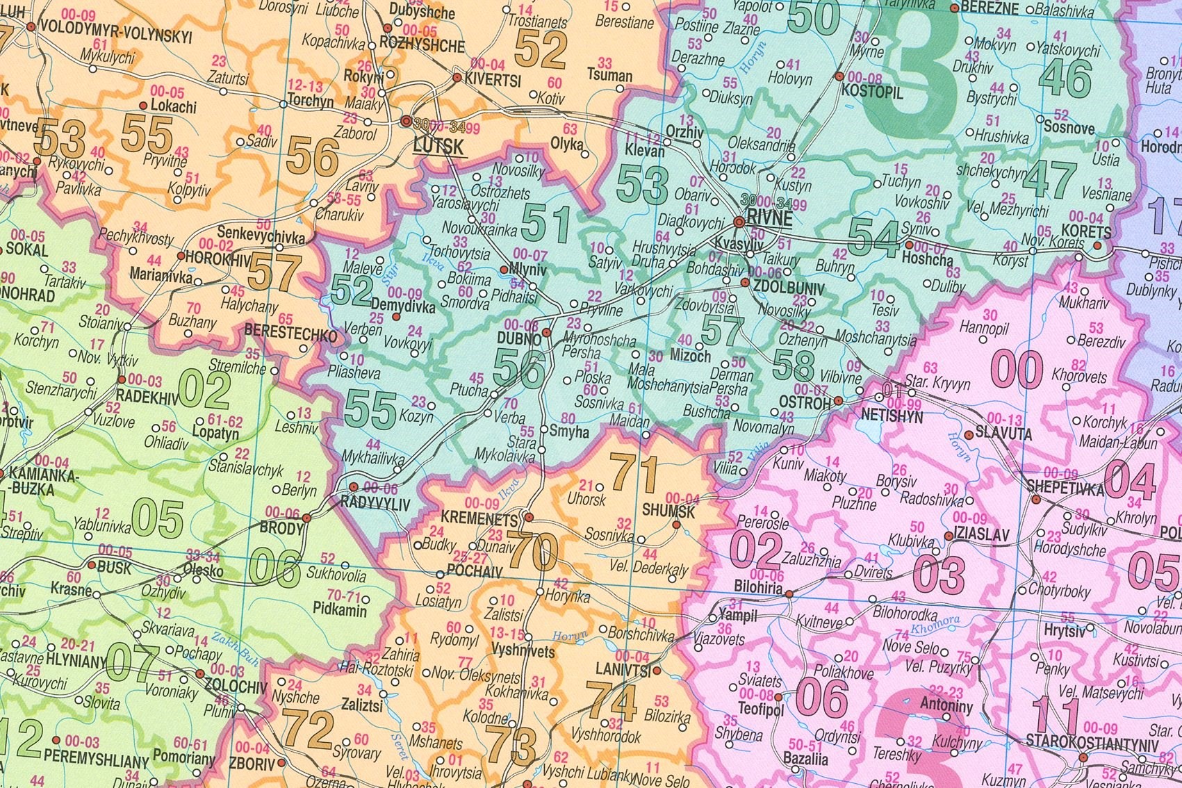 Ukrajina PSČ 100x140cm lamino, lišty nástěnná mapa - Mapa | Alza.cz