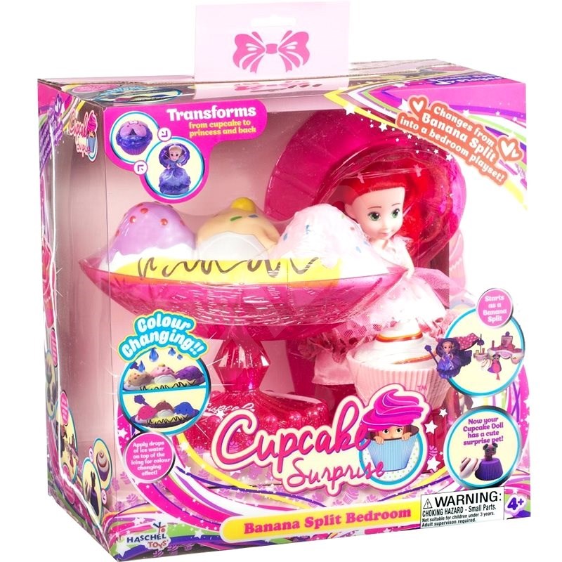Cupcake sada Banánový dezert růžový - Panenka