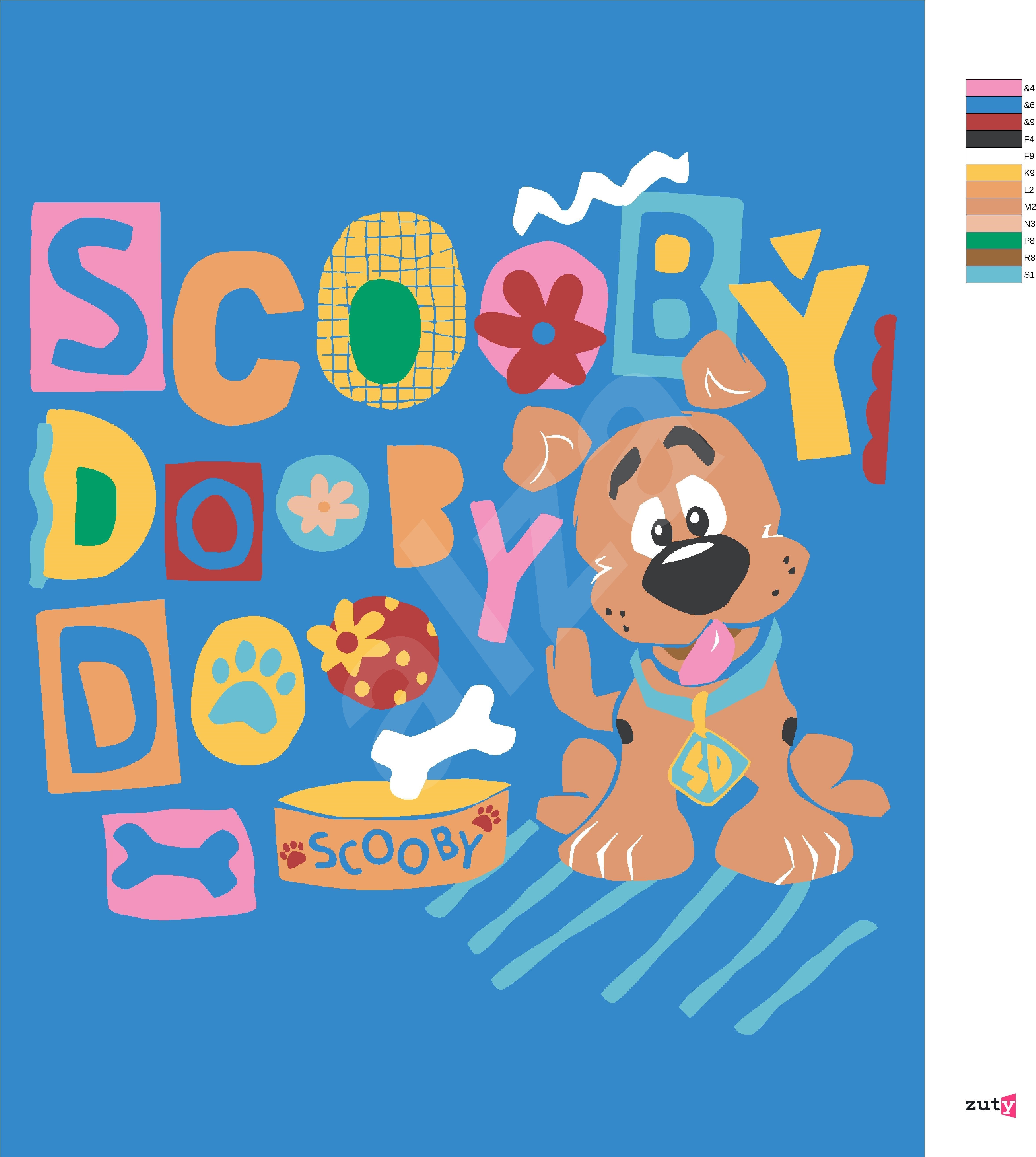 Plakát Scooby s miskou (Scooby Doo), 40×50 cm, bez rámu a bez vypnutí ...