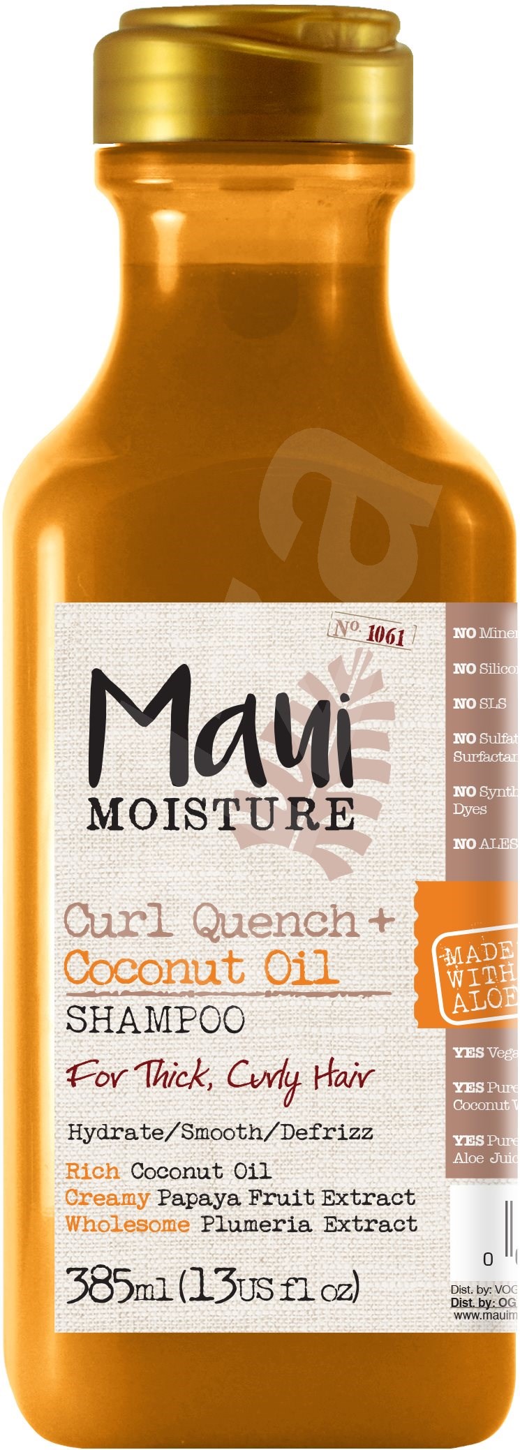 MAUI MOISTURE Coconut Oil Thick and Curly Hair Shampoo 385 ml Šampon