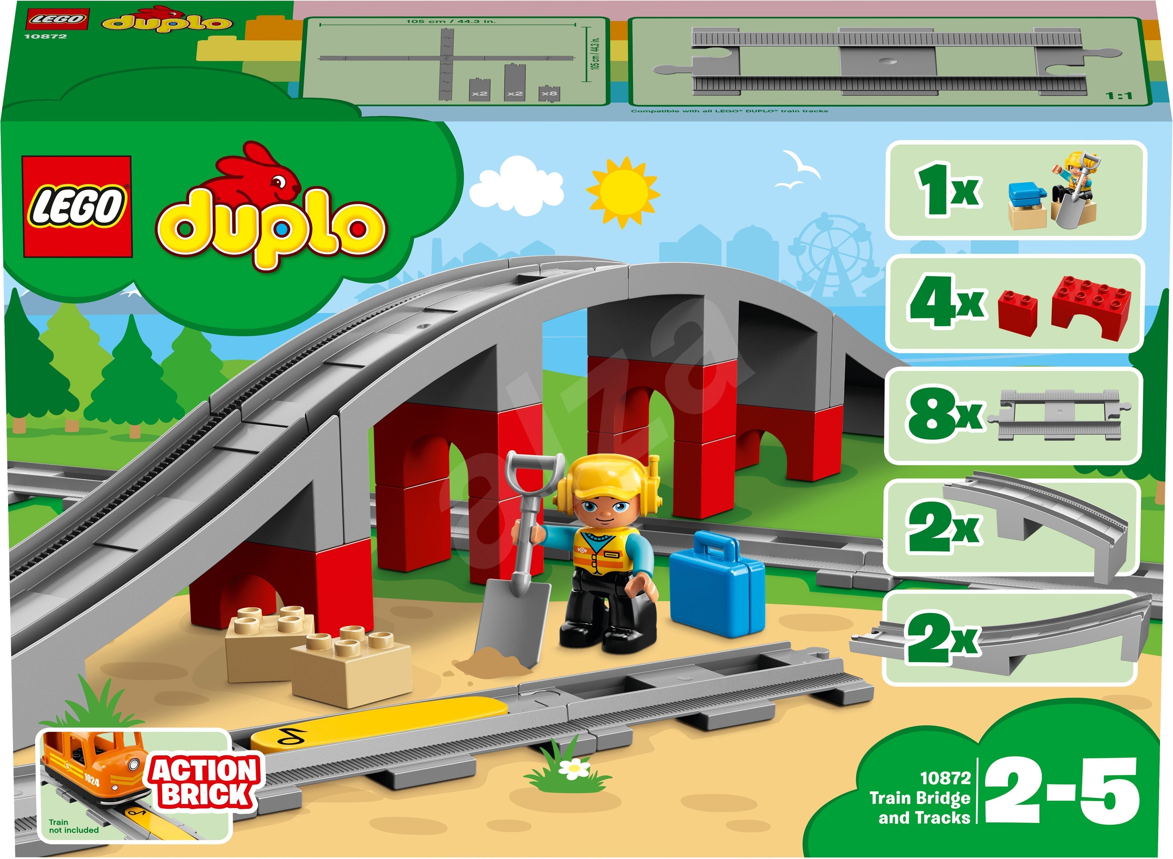LEGO DUPLO 10874 Parní vláček + 10872 Most a koleje - LEGO stavebnice ...