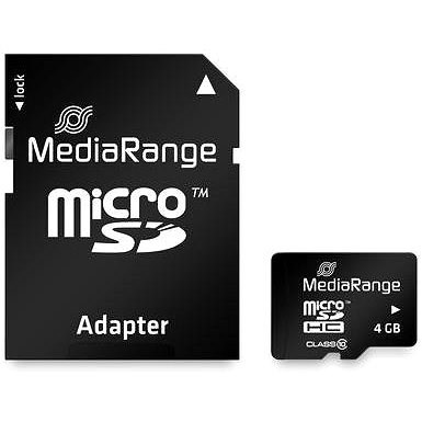 MEDIARANGE microSDHC 4GB Class 10 + SD adaptér - Paměťová karta