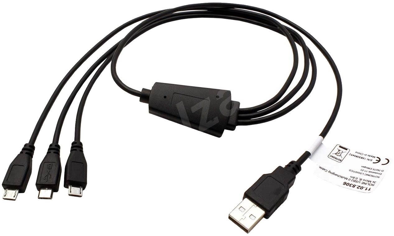 ROLINE Cavo USB 2.0 A/M - Micro USB B/M 3 Metri – Nero, 480 Mbit/s