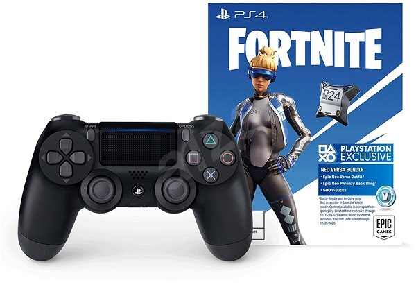 sony ps4 dualshock 4 v2 black fortnite gamepad - hra fortnite na ps4