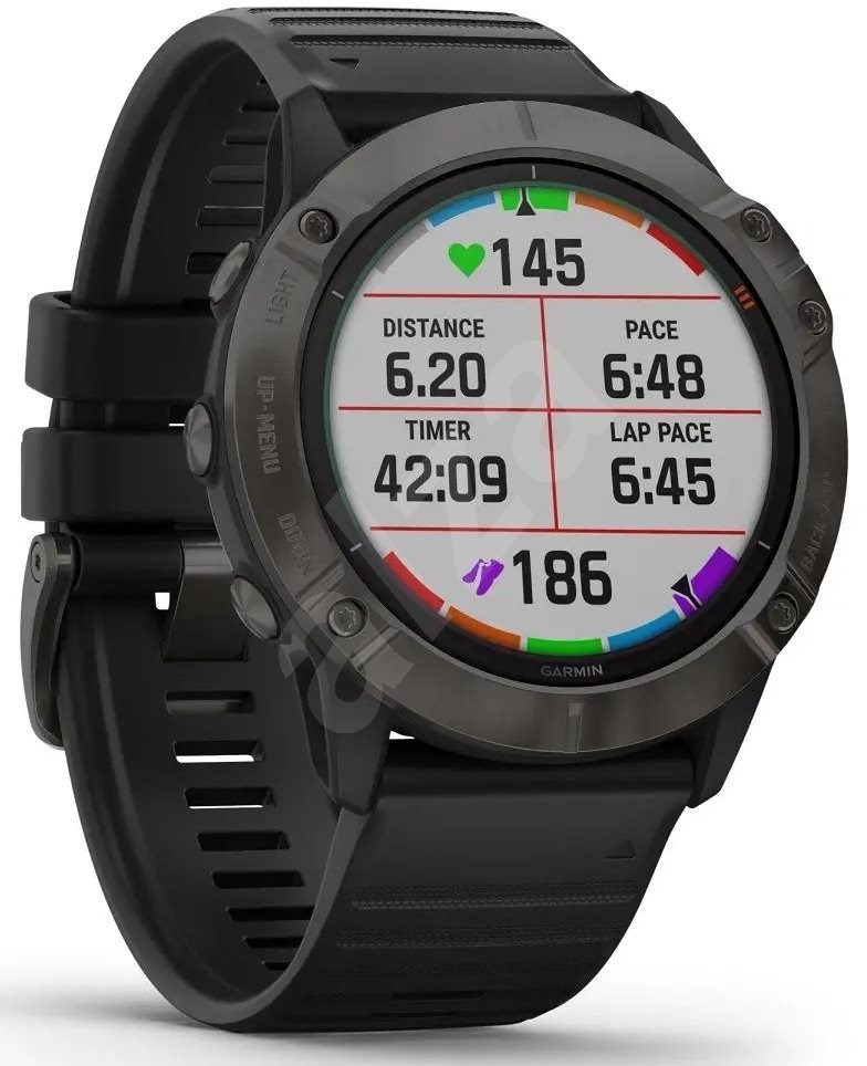 Garmin Fenix 6X Pro Solar Titanium Gray DLC/Black Band (MAP/Music ...