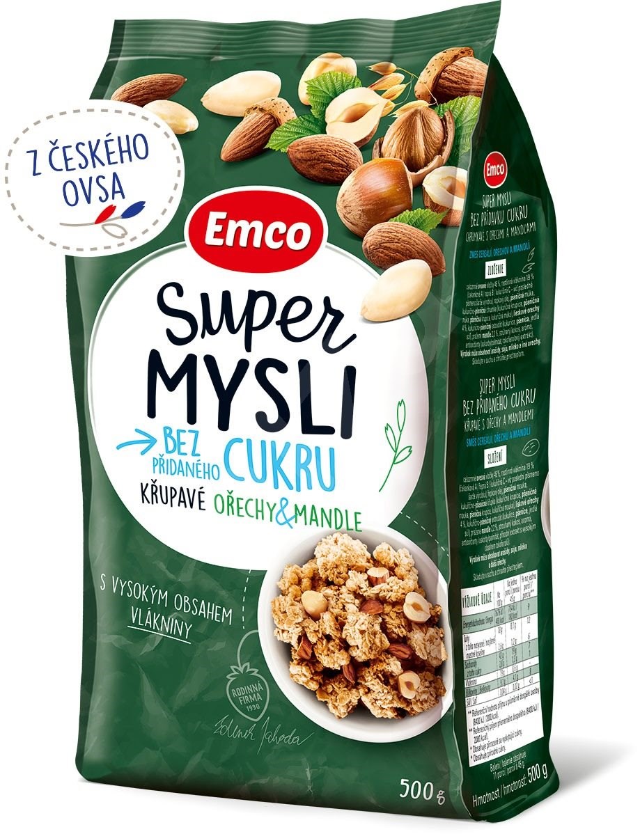 Emco Super mysli bez přidaného cukru ořechy a mandle 500g za 99 Kč