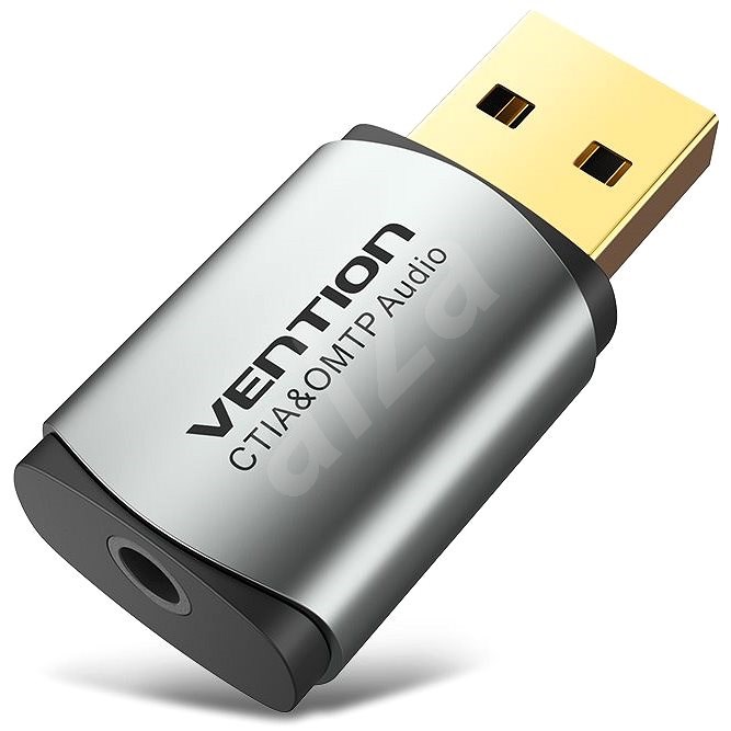 Vention USB External Sound Card Gray Metal Type (OMTP-CTIA) - Externí zvuková karta