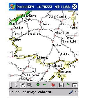 mapa čr gps PocketKiM mapa ČR s plány 140 měst pro GPS   Pocket PC a Win [CZ  mapa čr gps