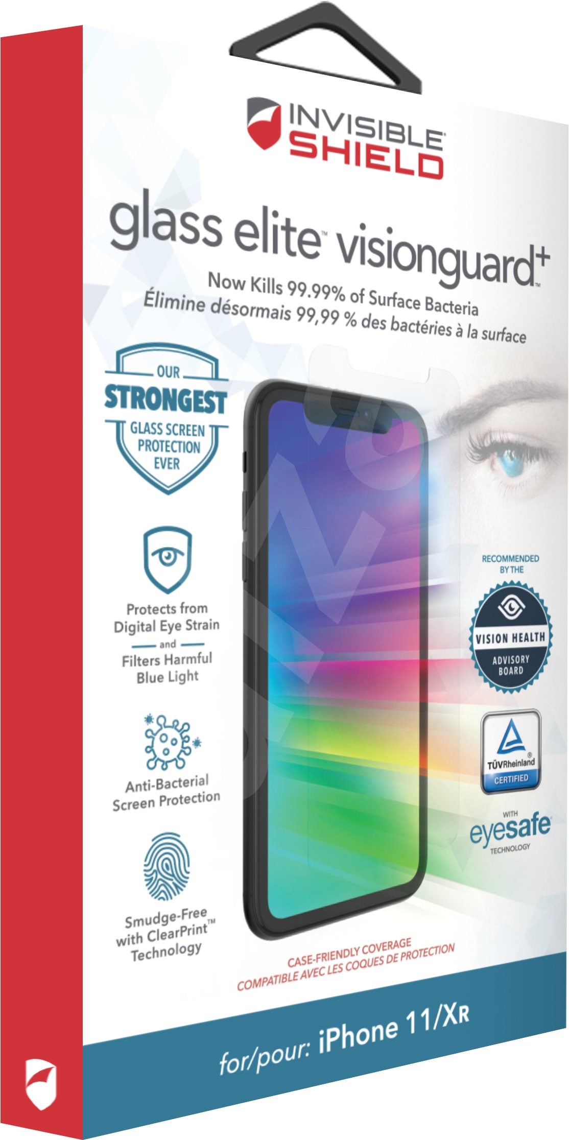 Zagg InvisibleShield Antibacterial Glass Elite VisionGuard+ pro Apple iPhone Xr / 11 Ochranné