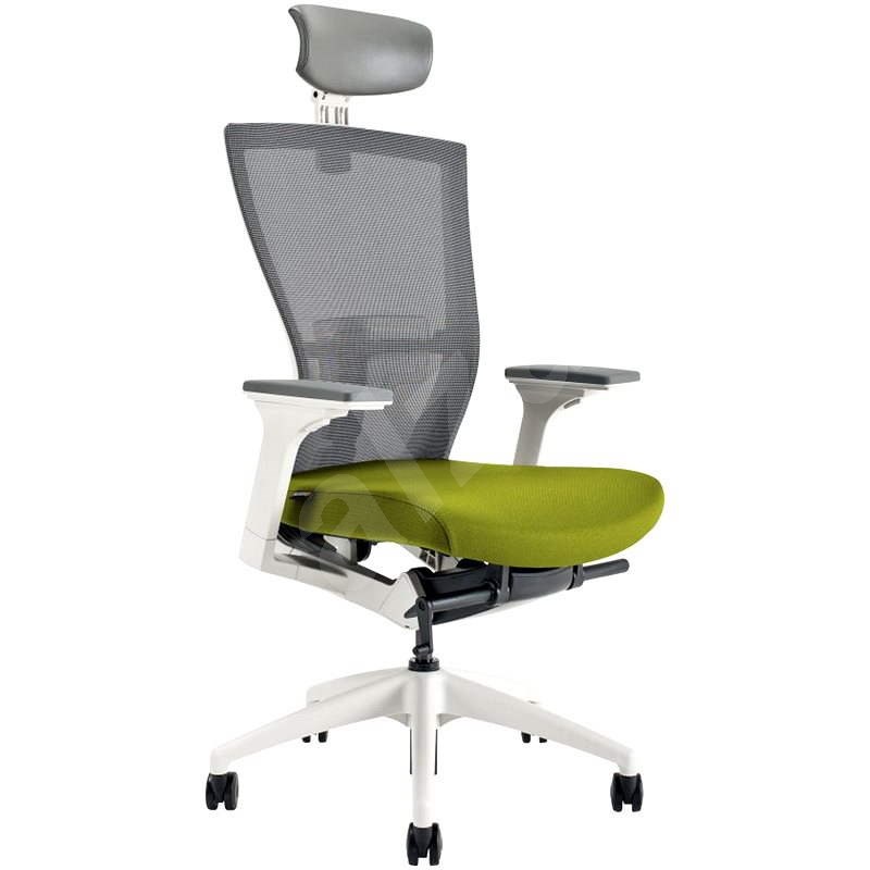 MERENS WHITE s pohlavníkem zelená - Kancelářská židle