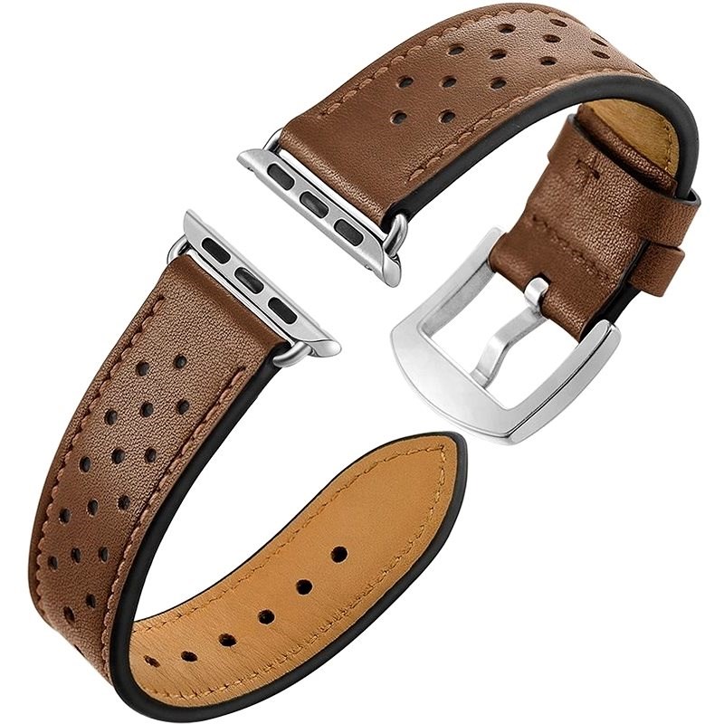 Eternico Leather Band pro Apple Watch 42mm / 44mm / 45mm hnědý - Řemínek