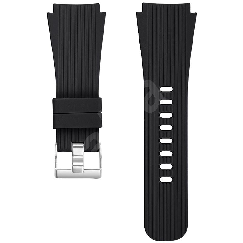 Eternico Essential Vertical Grain Silver Buckle universal Quick Release 22mm black - Watch Strap