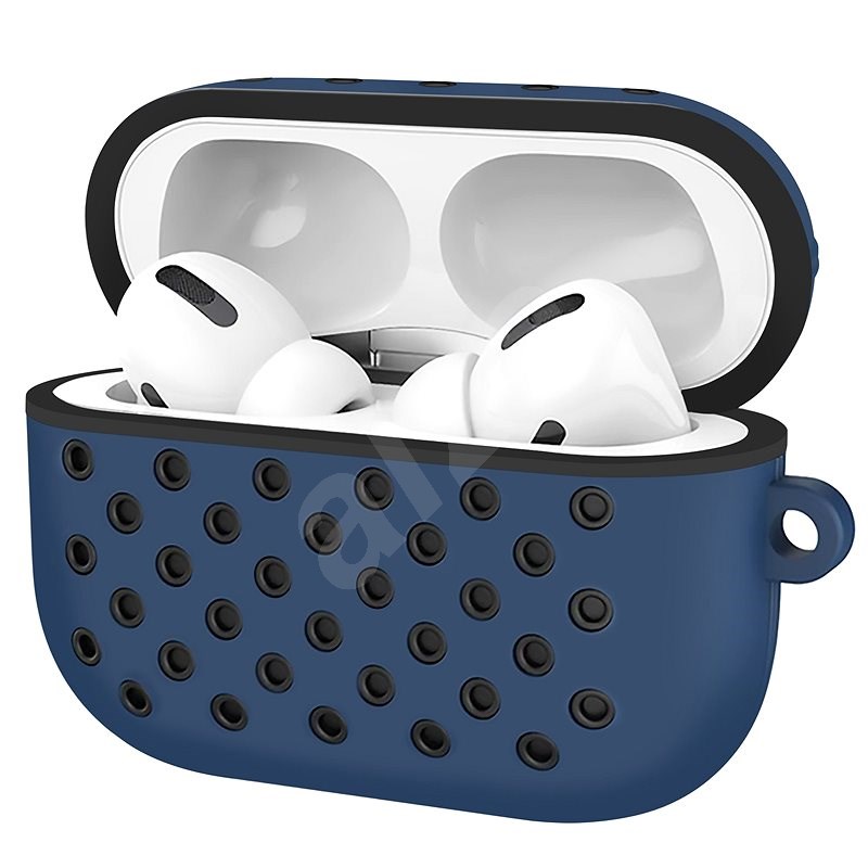 AlzaGuard Silicon Polkadot Case pro AirPods Pro modro černé - Pouzdro na sluchátka