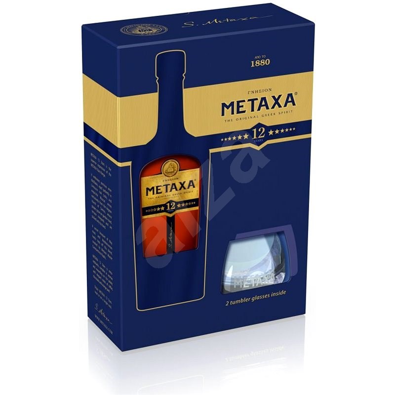 Metaxa 12* 0,7l 40% + 2x sklo GB - Brandy