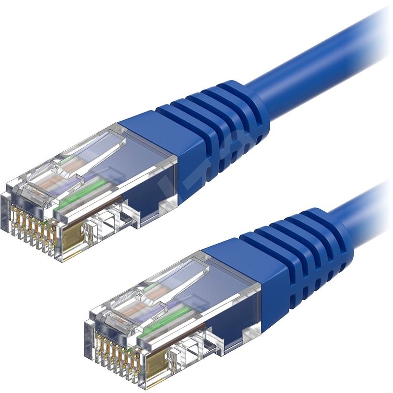 AlzaPower Patch CAT5E UTP 7m modrý - Síťový kabel