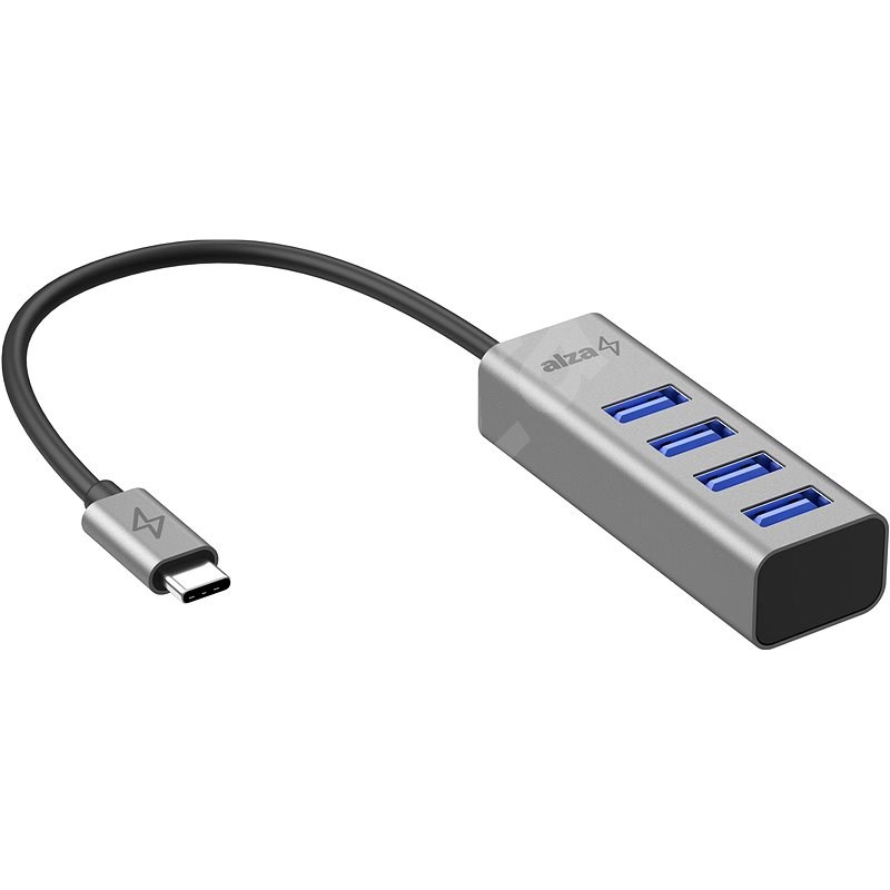 AlzaPower AluCore USB-C (M) na 4× USB-A (F) vesmírně šedá - USB Hub