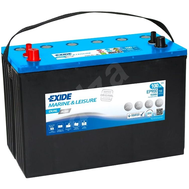 EXIDE DUAL AGM EP900, baterie 12V, 100Ah - Trakční baterie