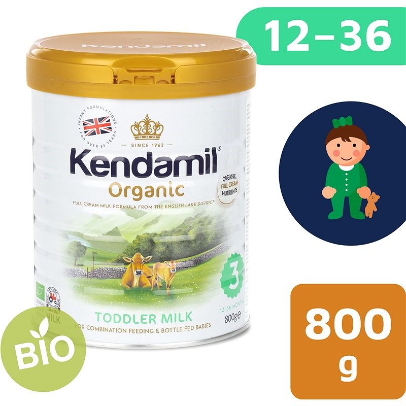 Kendamil 100% BIO plnotučné kojenecké mléko 3, 800 g - Kojenecké mléko