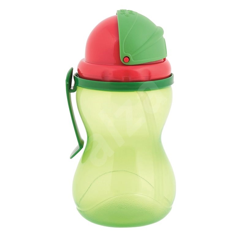 Canpol babies Láhev sportovní se slámkou 370 ml zelená - Láhev na pití pro děti