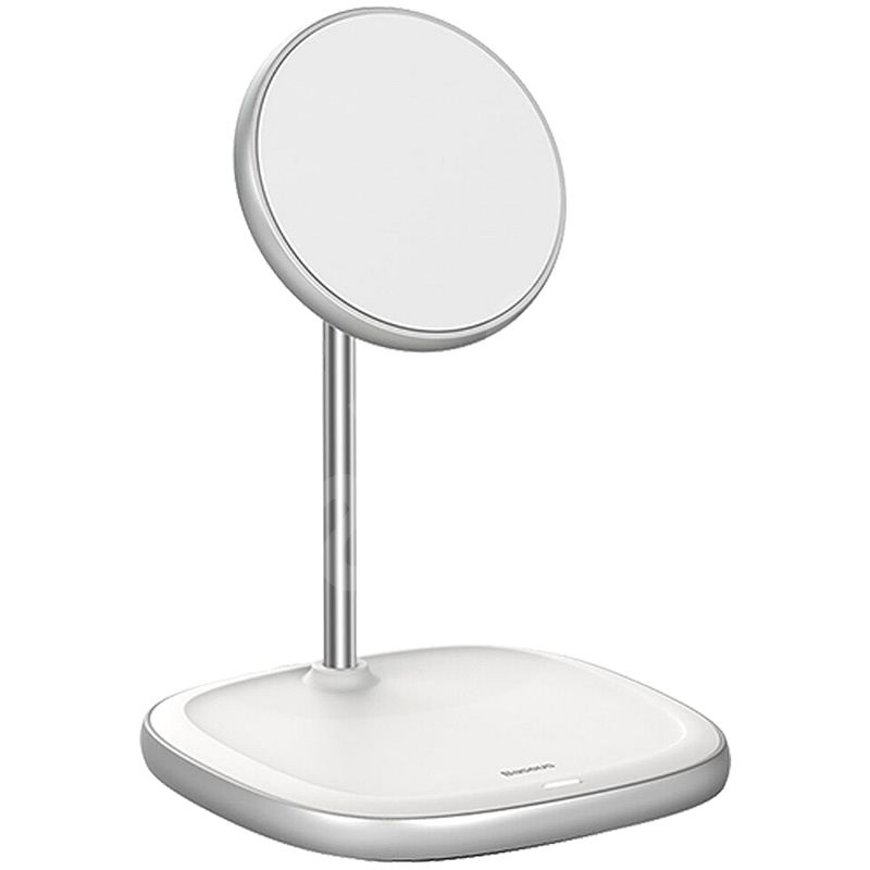 Baseus Swan Magnetic Desktop Bracket Wireless Charger 15W White - Nabíjecí stojánek