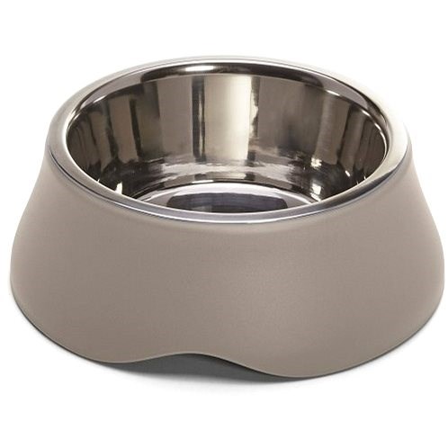 IMAC Dog and cat bowl stainless steel + plastic grey 400 ml - Dog Bowl