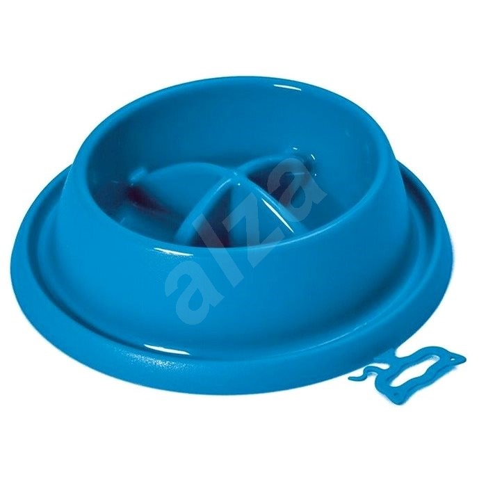 Argi Plastová miska proti hltání s protiskluzem červená 21,5 × 20,5 × 5,5 cm - Miska pro psy