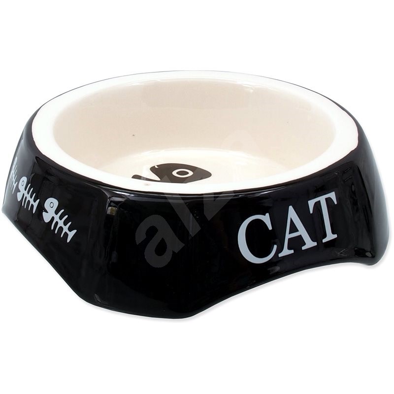 MAGIC CAT Miska potisk Cat černá 15 × 15 × 4,5 cm - Miska pro kočky