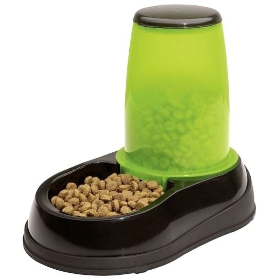Maelson Feeding Bowl with 600g Feed Dispenser - Black-green - 17 × 28 × 23cm - Dog bowl