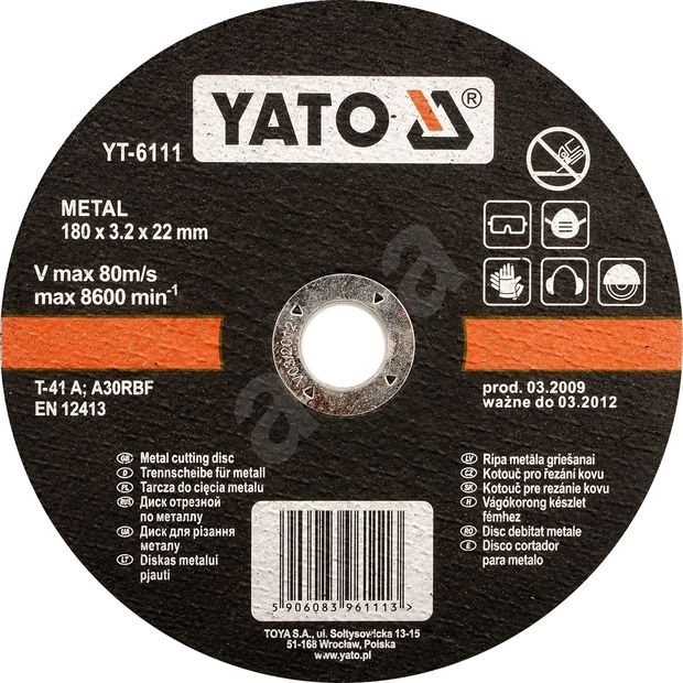 Yato Kotouč na kov 230 x 22 x 2,0 mm - Řezný kotouč