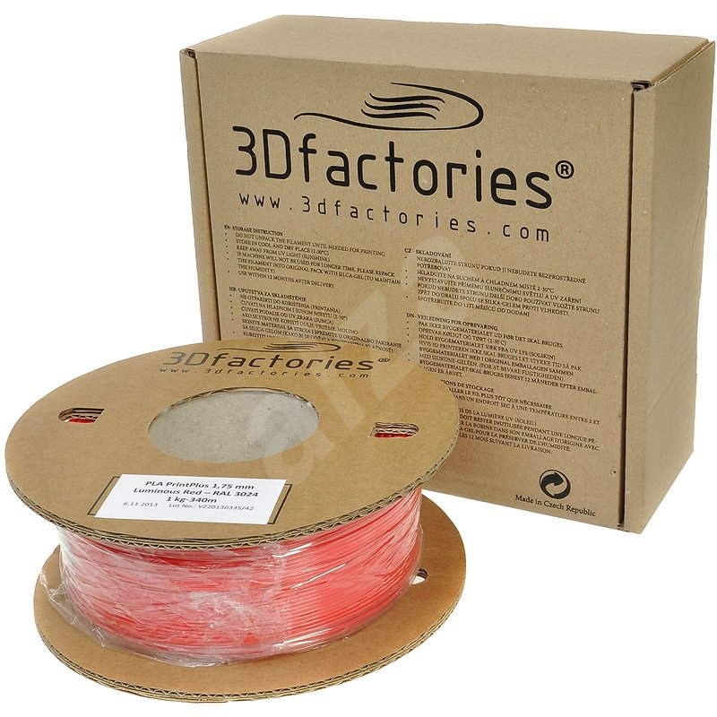3D Factories PLA PrintPlus Red 1.75mm 1kg - Filament